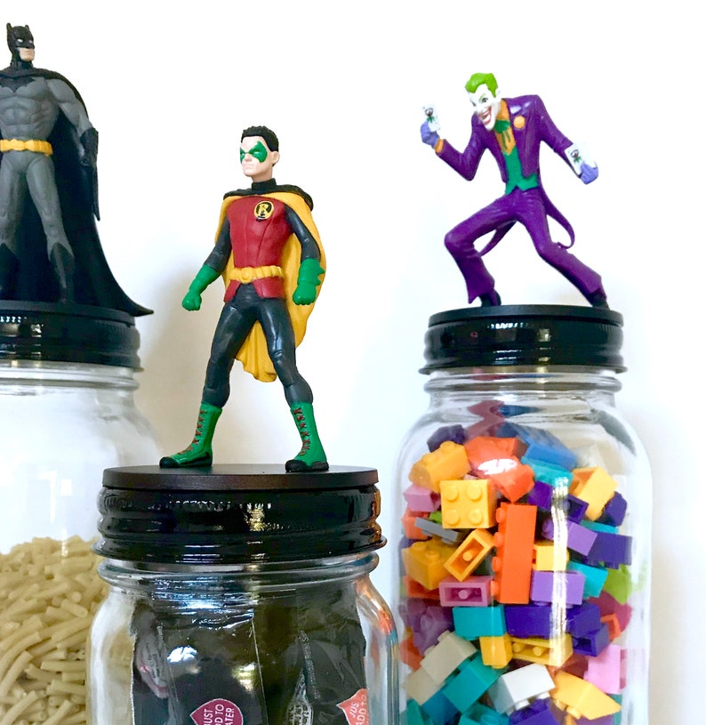 Batman Superhero Theme Decorations Batman Decor Robin and The Joke Movie Theme Room Batman Theme Decor Glass Storage Fun and Functional