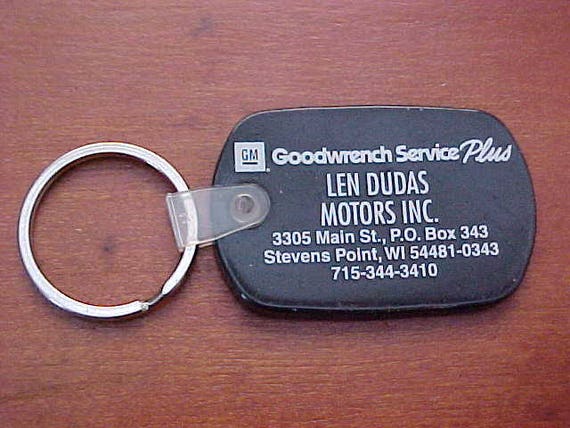 Single Sided Leather Keychain Cadillac GM General Motors