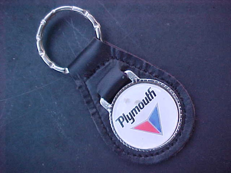 Vintage Black//Silver Chrysler IMPERIAL Leather USA Keyring Key Fob Key Holder