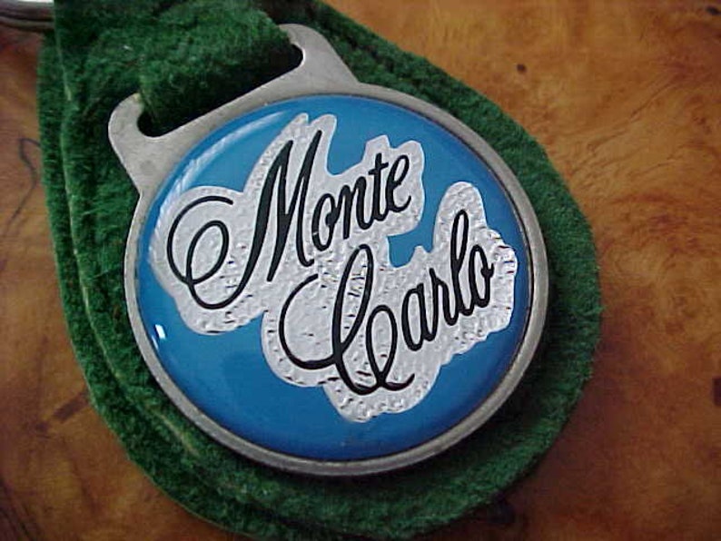 Vintage 1970-1988 CHEVROLET MONTE CARLO Real Green Suede Leather Key Fob New Old Stock Nr Mint Condition Never Used Rare 454 350 402 400