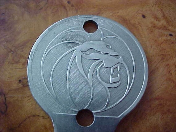 1980s Mgm Grand Hotel Brass Room Key 411 Reno Nevada Lions Head Return Postage Oversized Unique Scarce Memorabilia Gambling Slot Machines