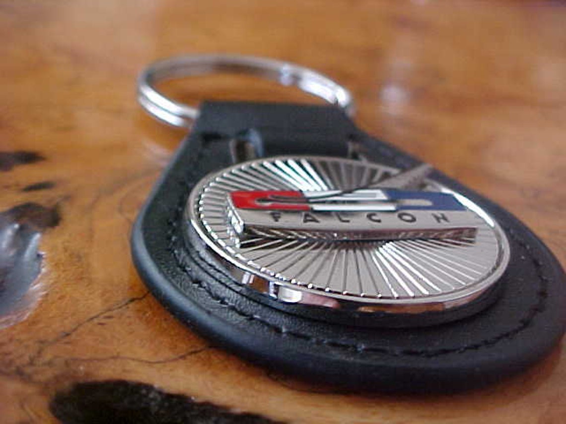 Classic Ford Falcon Leather Key Fob Nickel Plated Unique Car Etsy