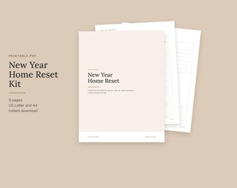 January Reset Checklist Printable, Home Reset Planner, Room by Room Deep Cleaning Plan, Fresh Start, Neutral Beige, Letter and A4