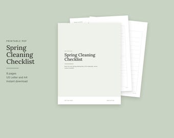 Spring Cleaning Checklist Printable, Room by Room Deep Cleaning Schedule, Four Week Plan, Seasonal Home Reset, Sage Green, PDF
