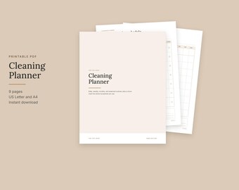 Weekly Cleaning Checklist Printable, House Cleaning Routine and Chore Chart, Seasonal Deep Clean List, Neutral Beige Planner, PDF