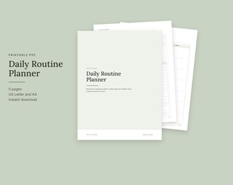 Daily Routine Planner Printable, Morning and Evening Routine Checklist, Daily Planner Page, Weekly Reset, Letter and A4 PDF