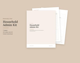 Subscription Tracker Printable, Monthly Bill Organizer and Renewal Tracker, Neutral Beige Household Budget Planner, Letter and A4