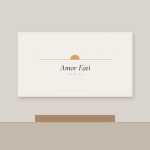 Lámina Amor Fati, Arte mural con cita estoica, Póster tipográfico minimalista, Imprimible para oficina imagen 3