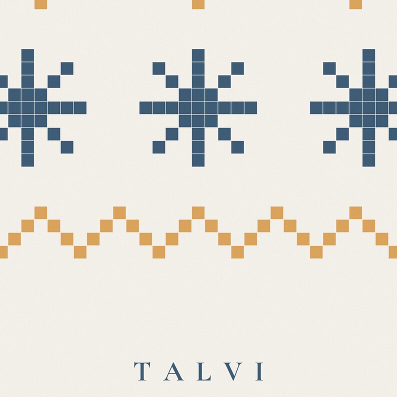 Nordic Knit Pattern Print, Reindeer Christmas Wall Art, Scandinavian Sweater Holiday Printable image 5