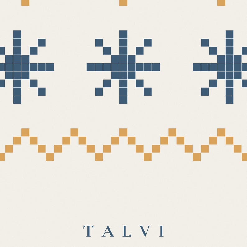 Nordic Knit Pattern Poster, Reindeer Christmas Art Print, Scandinavian Sweater Holiday Wall Decor image 4