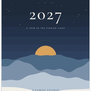 2027 Wall Calendar A3, Nordic Finland Landscapes, Minimalist Scandinavian Calendar, Monday Start, Week Numbers image 2