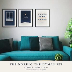 Joulu Christmas Poster, Finnish Merry Christmas Art Print, Nordic Star Holiday Typography Decor image 2
