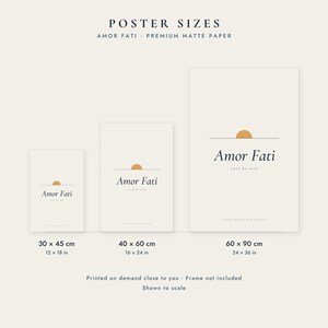 Amor Fati Poster, Stoic Quote Art Print, Minimalist Typography Wall Art, Philosophy Office Decor image 3