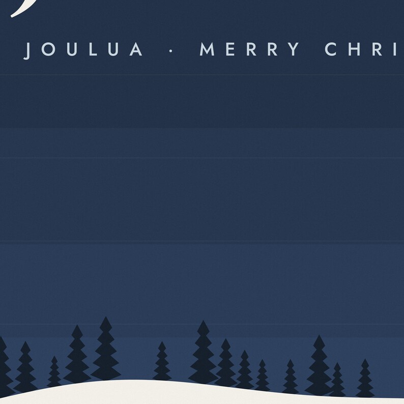 Joulu Christmas Poster, Finnish Merry Christmas Art Print, Nordic Star Holiday Typography Decor image 4