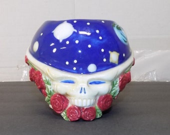 Vintage 1998 Grateful Dead SPACE YOUR FACE Skull Roses Mug Cup