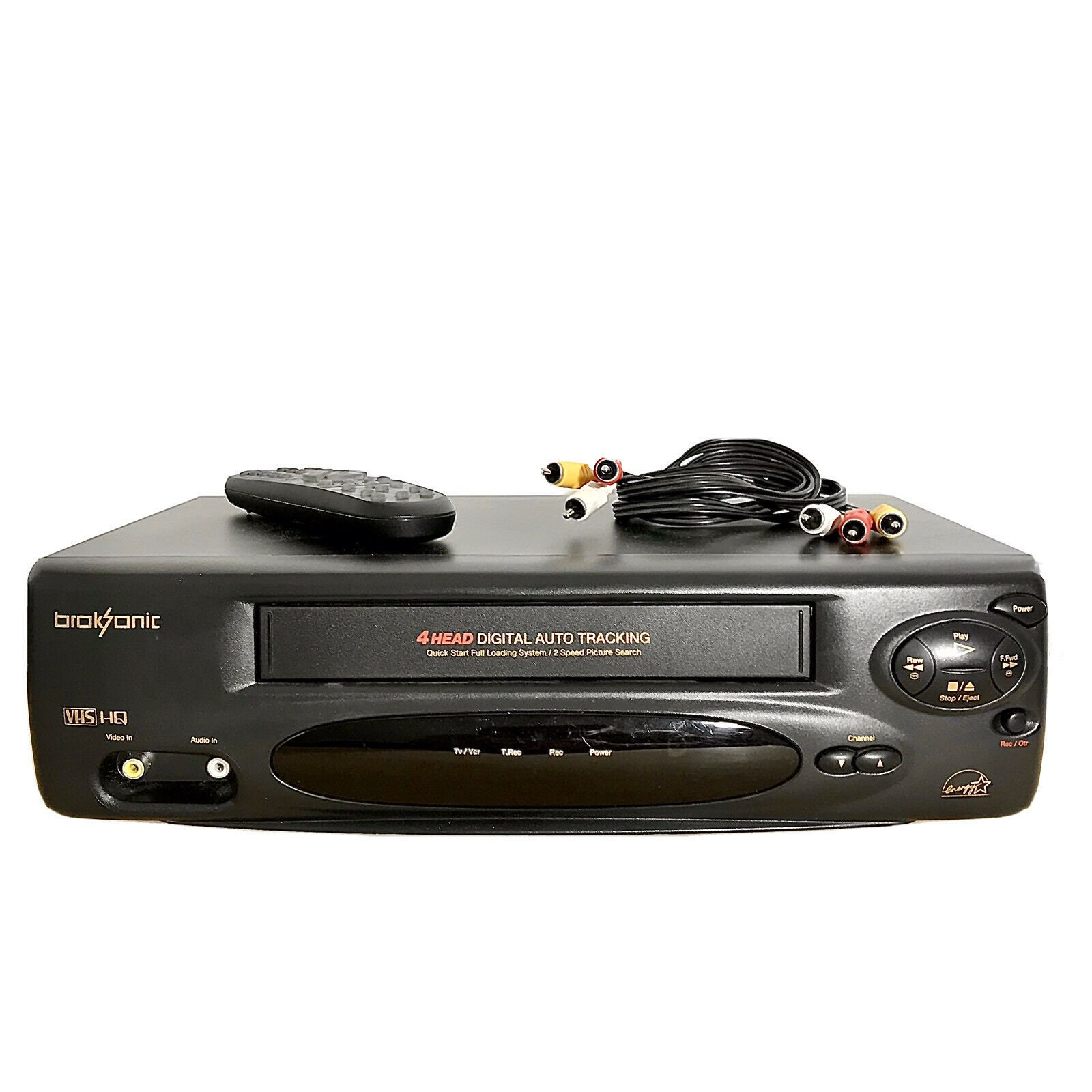 Broksonic 6741 4 Head Mono VHS VCR Vhs Player With Remote and