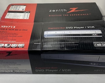 New in Box Zenith Xbv713 DVD VCR Combo Dvd Player Vhs Player HDMI Adapter Included
