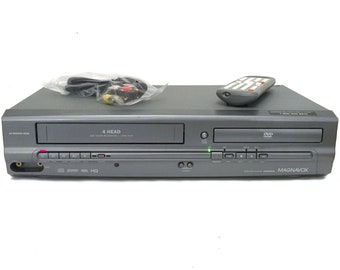 Magnavox mwd2205 DVD VCR Combo Vhs Player Combo with Remote, Hdmi Adapter & A/V Cables