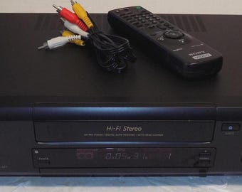 Sony SLV-760hf Hi Fi VHS VCR Vhs Player with Remote, A/V Cables & Hdmi Adapter