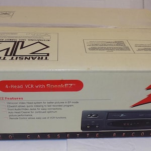 New in Box Zenith Vrc410 4 Head Mono VHS VCR HDMI Adapter Included
