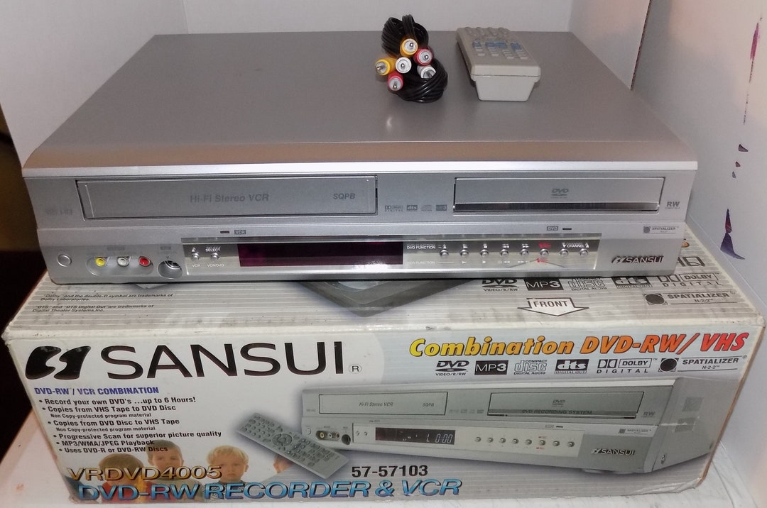 Sansui Vrdvd4005 Dvd Recorder VCR Combo 1 Button Vhs to Dvd Dubbing