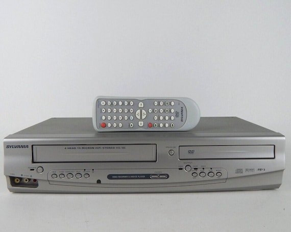 2CD＋VHS Can Box Sylvania Srd4900 DVD VCR Combo With Remote, A/V Cables