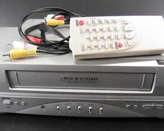Sylvania 6260vf 4 Head Stereo VCR VHS Player with Remote Cables & Hdmi Adapter