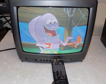 Broksonic Cgtv4563 13" CRT Color Television Retro Gaming TV with Remote