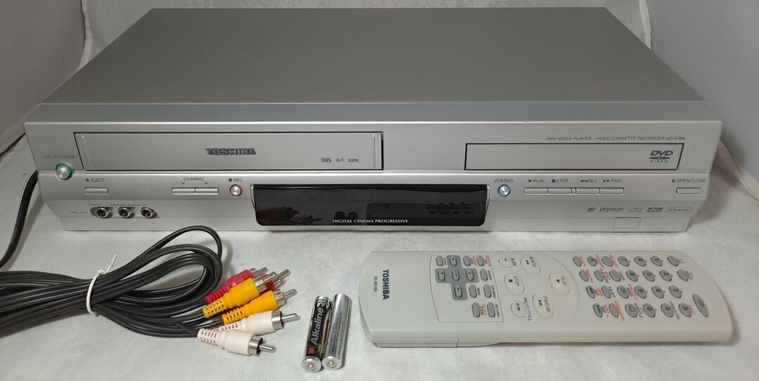 Toshiba SDV394 DVD VCR Combo Dvd Player Vhs Player With Remote Cables and Hdmi Adapter Etsy