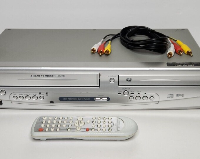 Sylvania Srd495 DVD VCR Combo Dvd Player Vhs Player With Remote Cables and HDMI Adapter Etsy