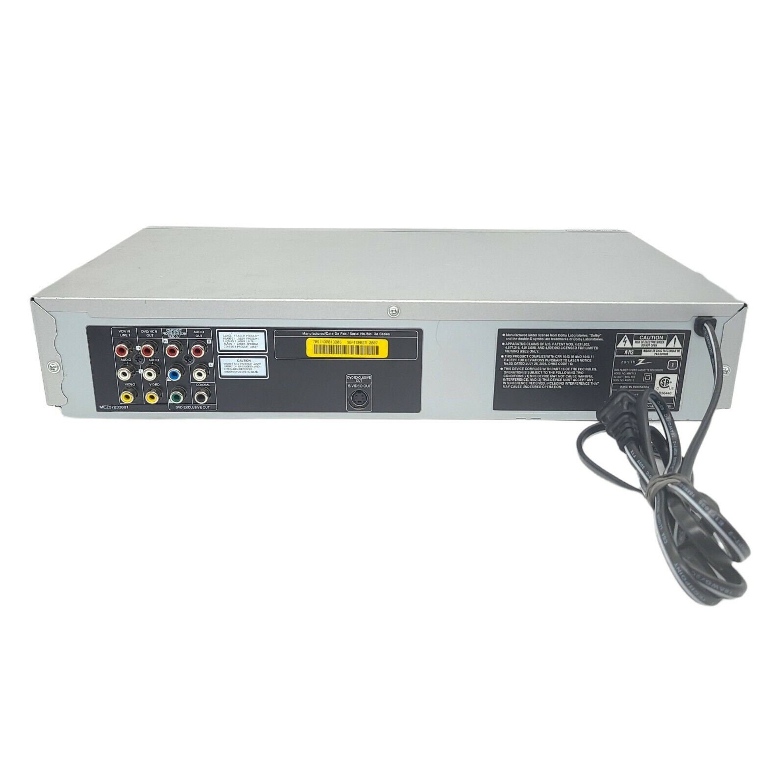 Zenith XBV713 DVD VCR Combo With Remote, A/V Cables & Hdmi Adapter