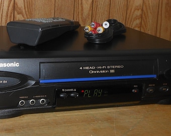 Panasonic pv-4522 4 Head Stereo VHS VCR VHS Player with Remote Cables and Hdmi Adapter