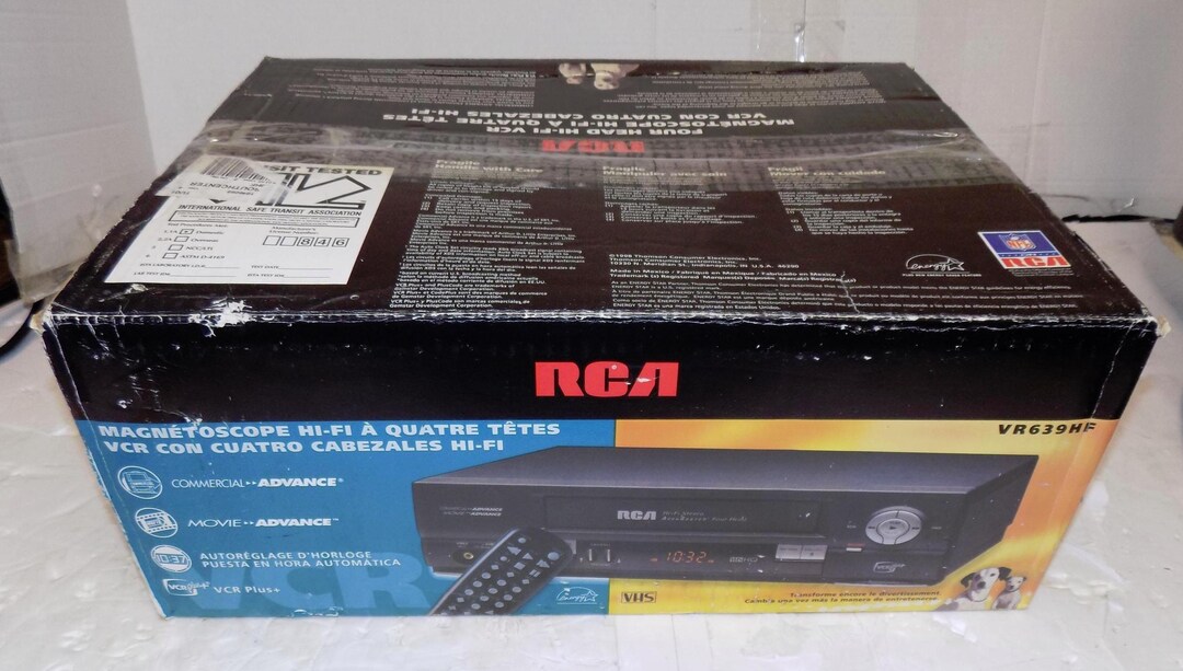 New in Box RCA VR639HF Stereo 4 Head VHS VCR With Hdmi Adapter - Etsy