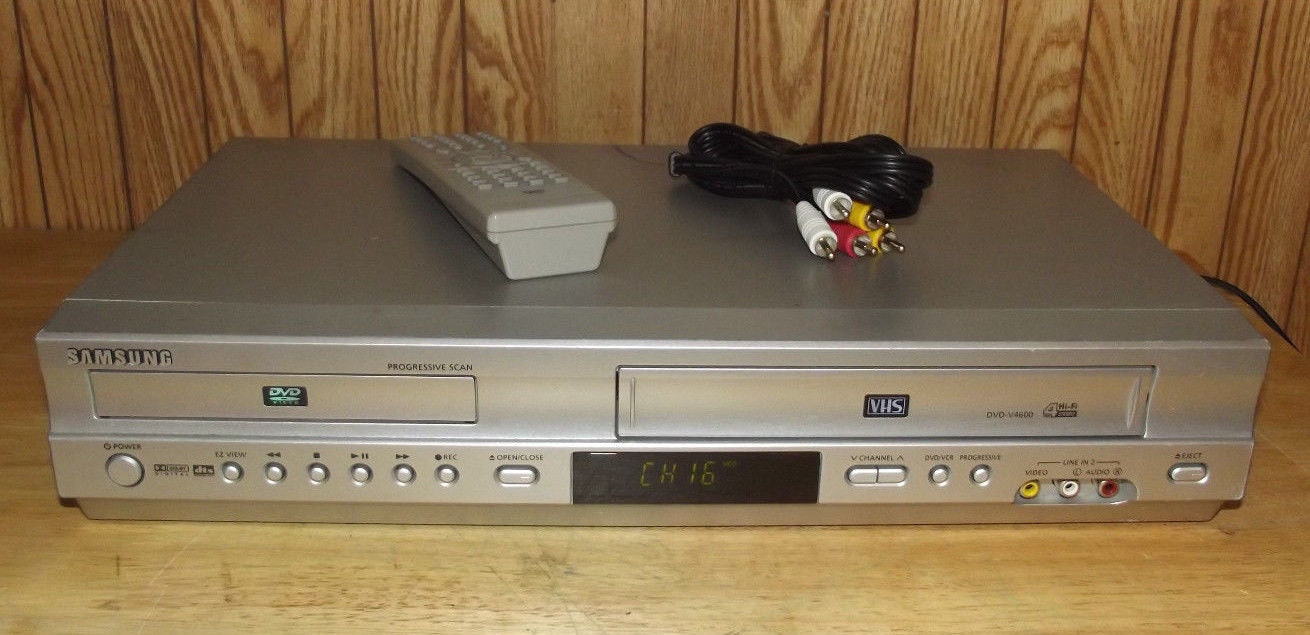 Samsung DVD Player VCR Combo VHS Recorder Remote DVDV4600C tested and working