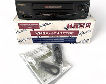 New in Box Broksonic Vhsa6741 Mono VHS VCR with HDMI Adapter