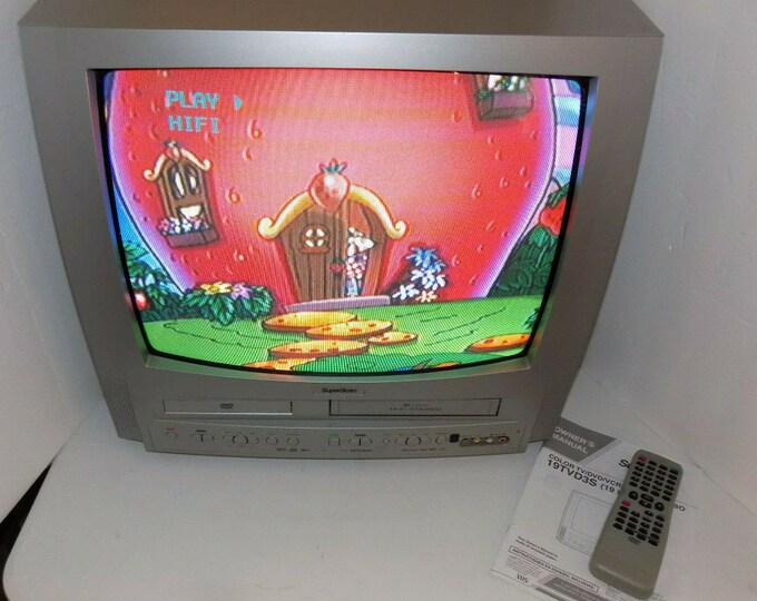 Superscan 19 Inch Crt Color TV DVD VCR Triple Combo Retro Etsy