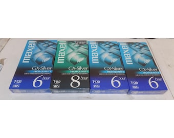 Lot of 4 Maxell Blank VHS Cassette Tapes New  Sealed 3 T-120 6hr 1 T-160 8 Hour