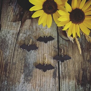 Tiny Bats Leather earrings. Leather earrings. Earrings. Women&#39;s leather earrings. Earrings. Statement earrings.