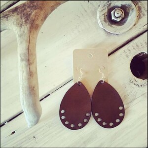 Large Modern Teardrop earrings. Leather earrings. Earrings.  Women&#39;s leather earrings. Teardrop Earrings. Statement earrings.