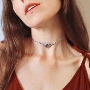 Schmetterling Choker - Silber Schmetterling Halskette, Wicca Halskette, Pagan Halskette