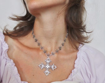 Cross Necklace - Goth Necklace, Gothic Jewelry, Goth Choker