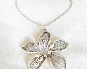 Large Necklace - Large Pendant Necklace, Flower Necklace, Floral Choker