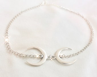 Gothic Jewelry - Alternative Jewelry, Moon Choker, Gothic Choker