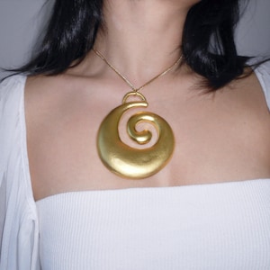 Gold Chunky Necklace - Spiral Necklace, Gold Spiral Choker, Statement Necklace, Crafturday