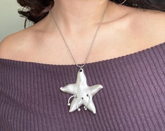 Starfish Necklace - Goth Jewelry, Goth Necklace, Punk Jewelry, Barbell Piercing Necklace