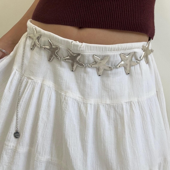 Waist Chain - Silver Chain Waist, Silver Belt, Star Jewelry  display picture 3