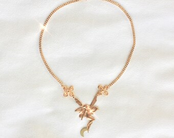 【fa.er.ie】 faerie cubic charm choker ♥2Color Claire's Crescent Moon Blue Mystical Gem Pendant & Black