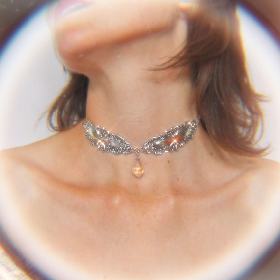 Fantasy Necklace - Victorian Goth, Victorian Choker, Fantasy Choker