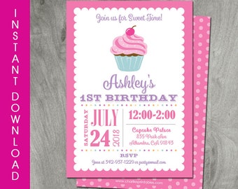 cupcake invitation etsy