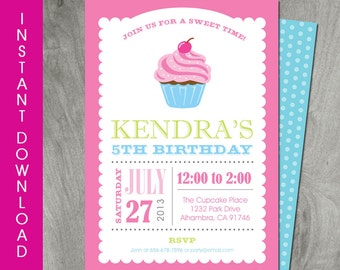 cupcake invitation etsy